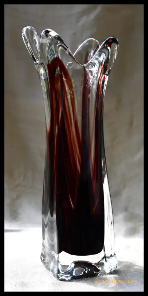 Винтидж ваза ръчно стъкло - Lux Glass Austria - antique