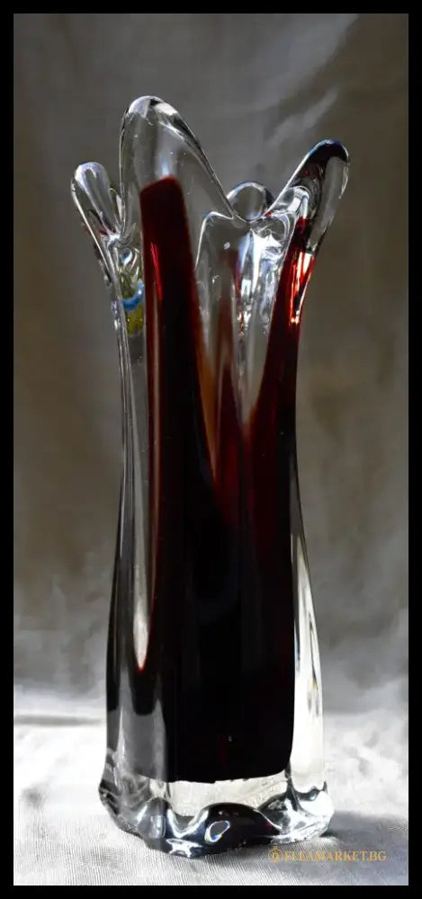 Винтидж ваза ръчно стъкло - Lux Glass Austria - antique