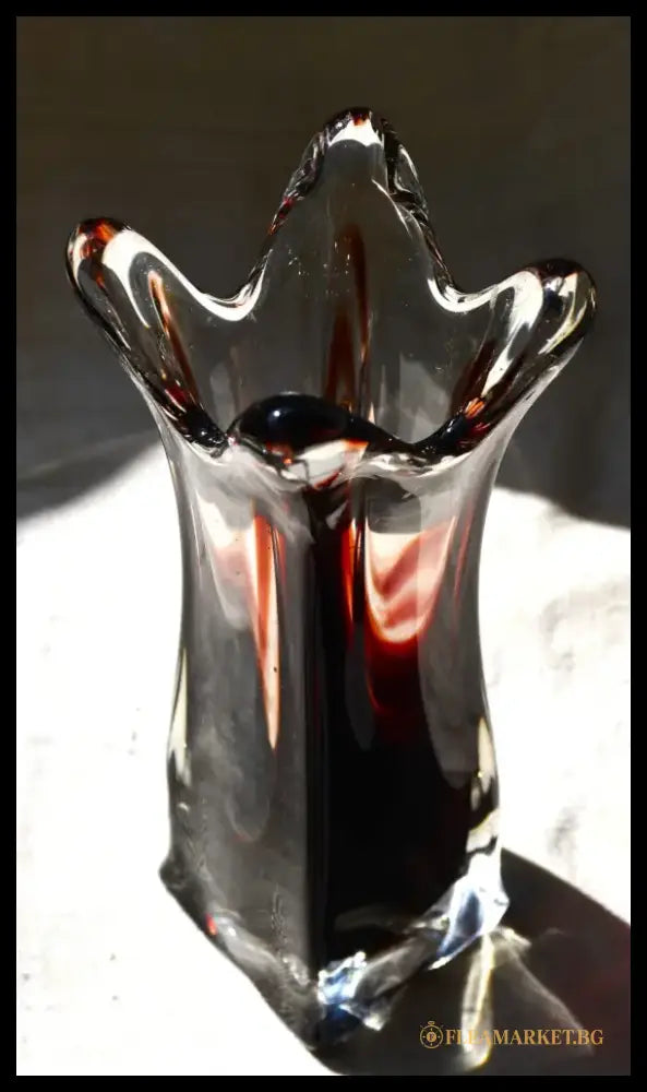 Винтидж ваза ръчно стъкло - Lux Glass Austria - antique