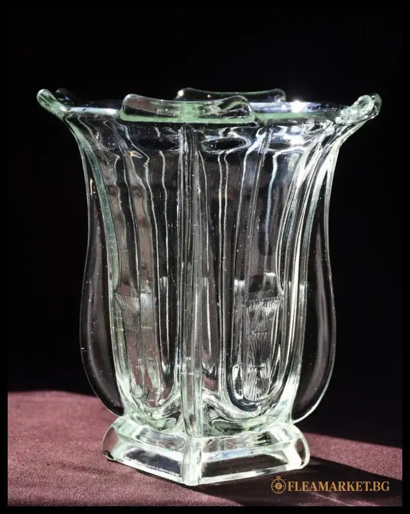 Walther Glass - модел ’ Sigrid ’ - Vintage ваза в стил Art Deco - antique