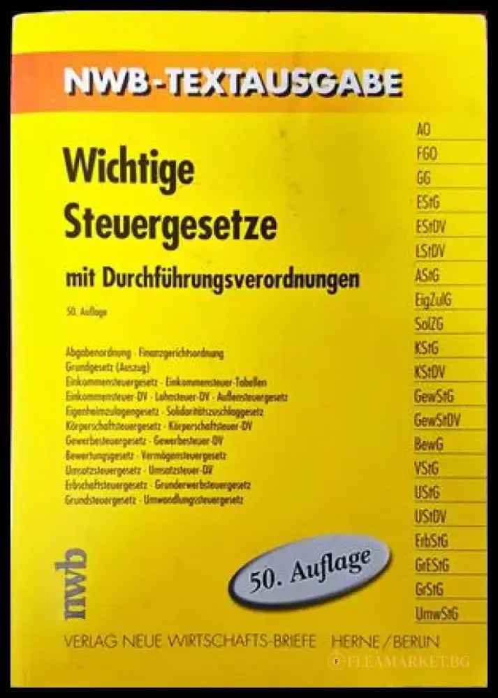 Wichtige Steuergesetze - Книги