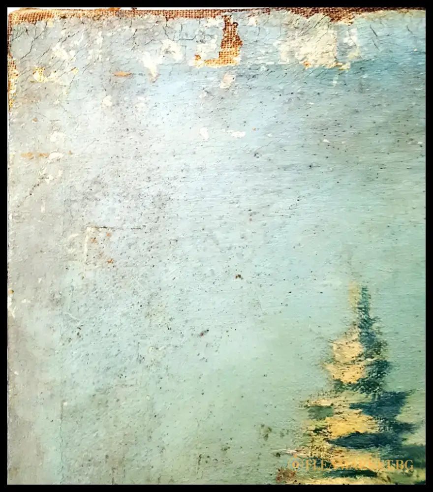 Зимен планински пейзаж, масло от неизвестен автор (1178) - Картина