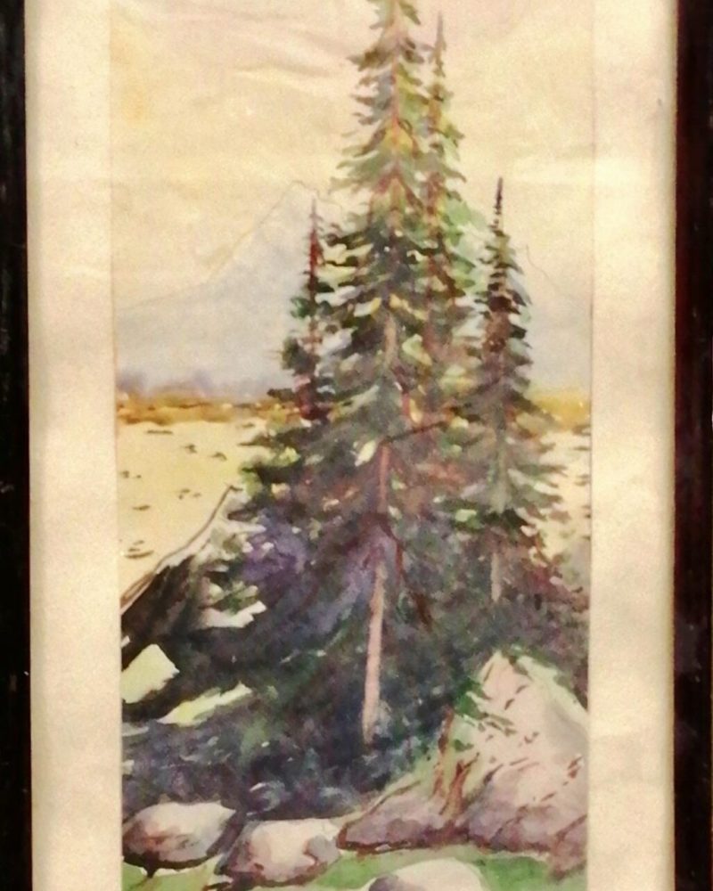 Картина върху картон с рамка, акварел