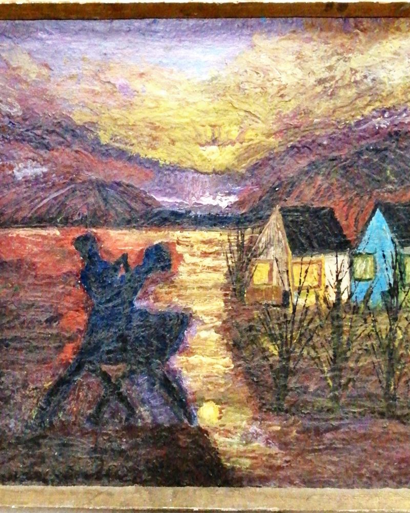 Картина върху фазер с рамка, масло