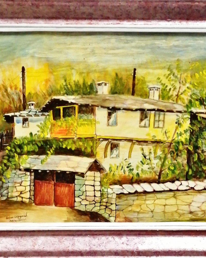 Картина върху фазер с рамка, масло , лак-Борис Йорданов