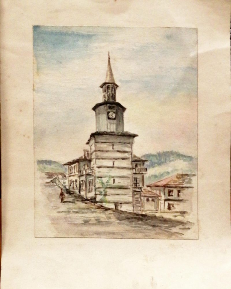 Картина върху картон без рамка, акварел