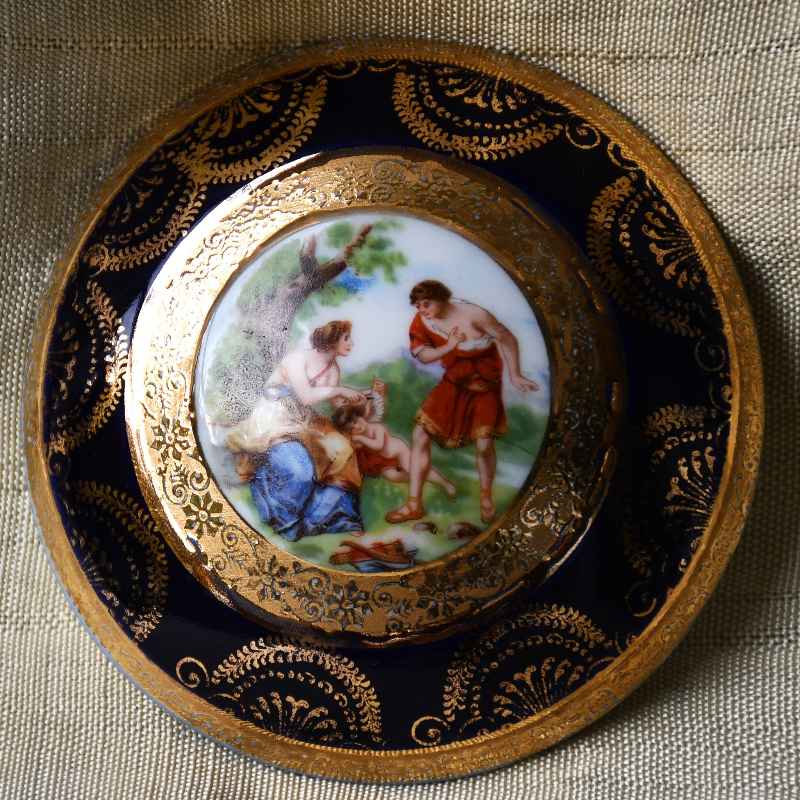 Кутия за бижута - порцелан, винтидж