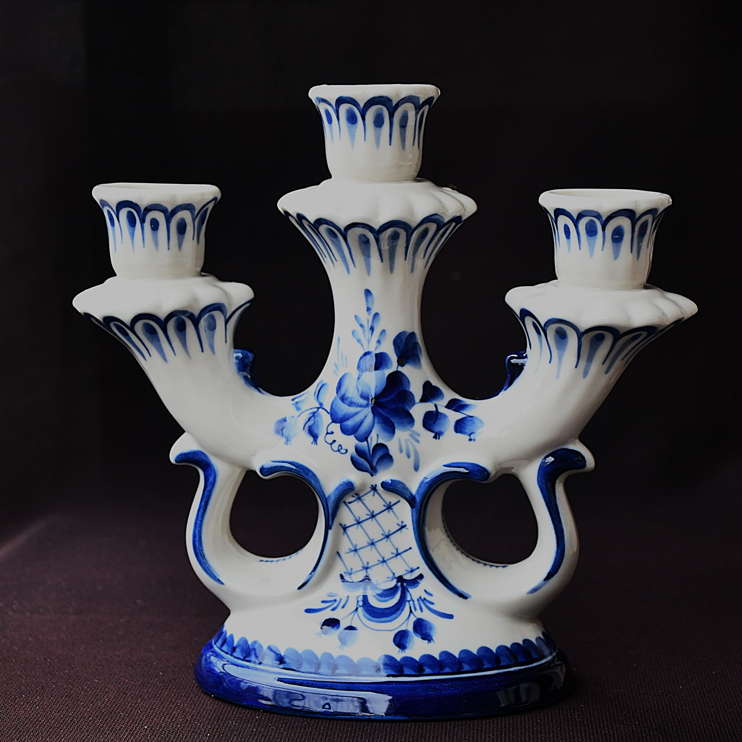 Троен свещник - Гжел