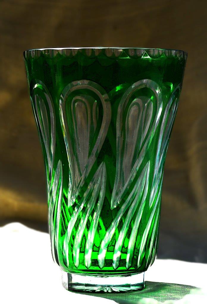 Винтидж ваза двуслоен кристал - Бохемия